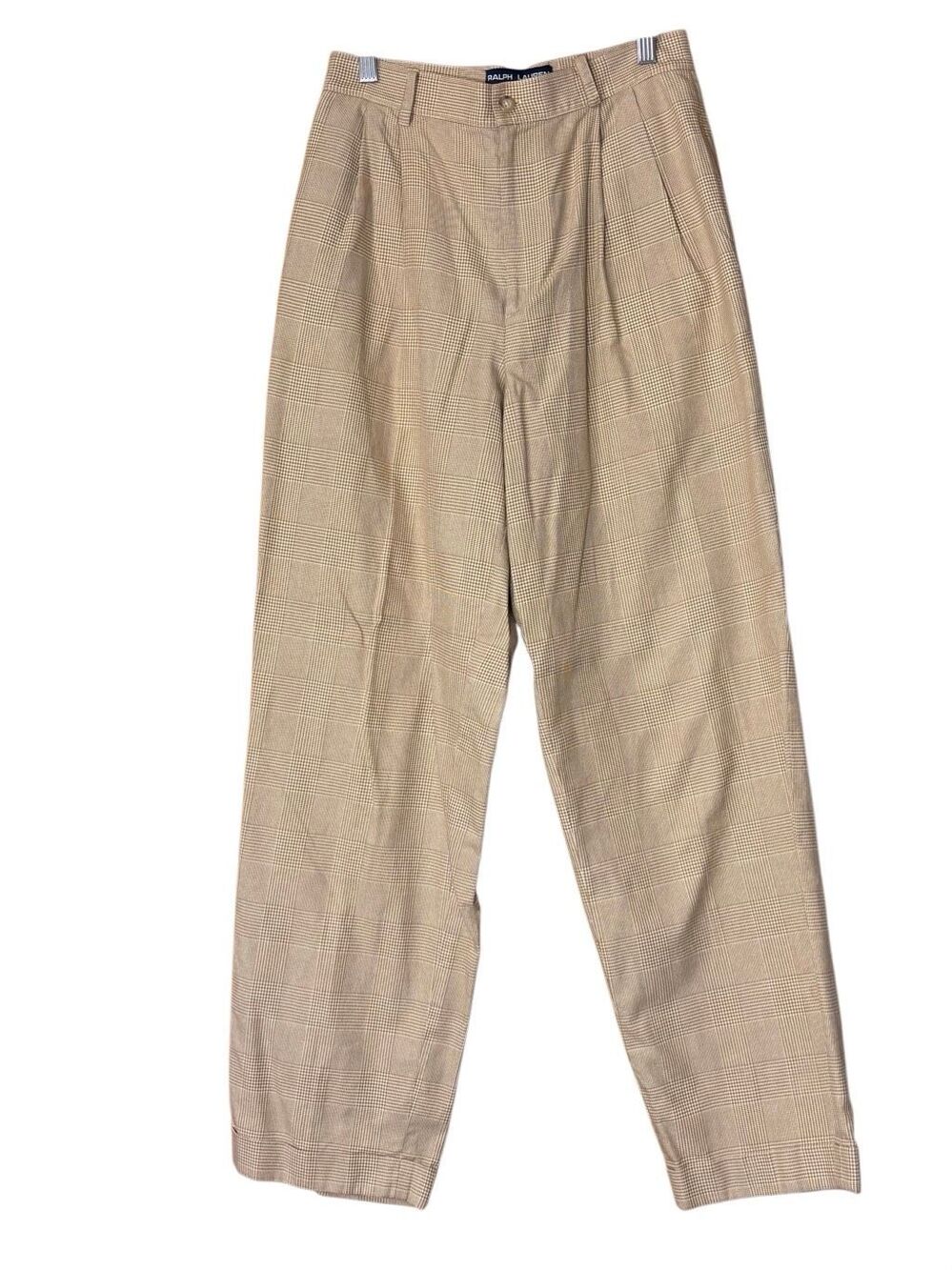 Ralph Lauren polo sport vintage pleated trousers checkered relaxed fit high wais